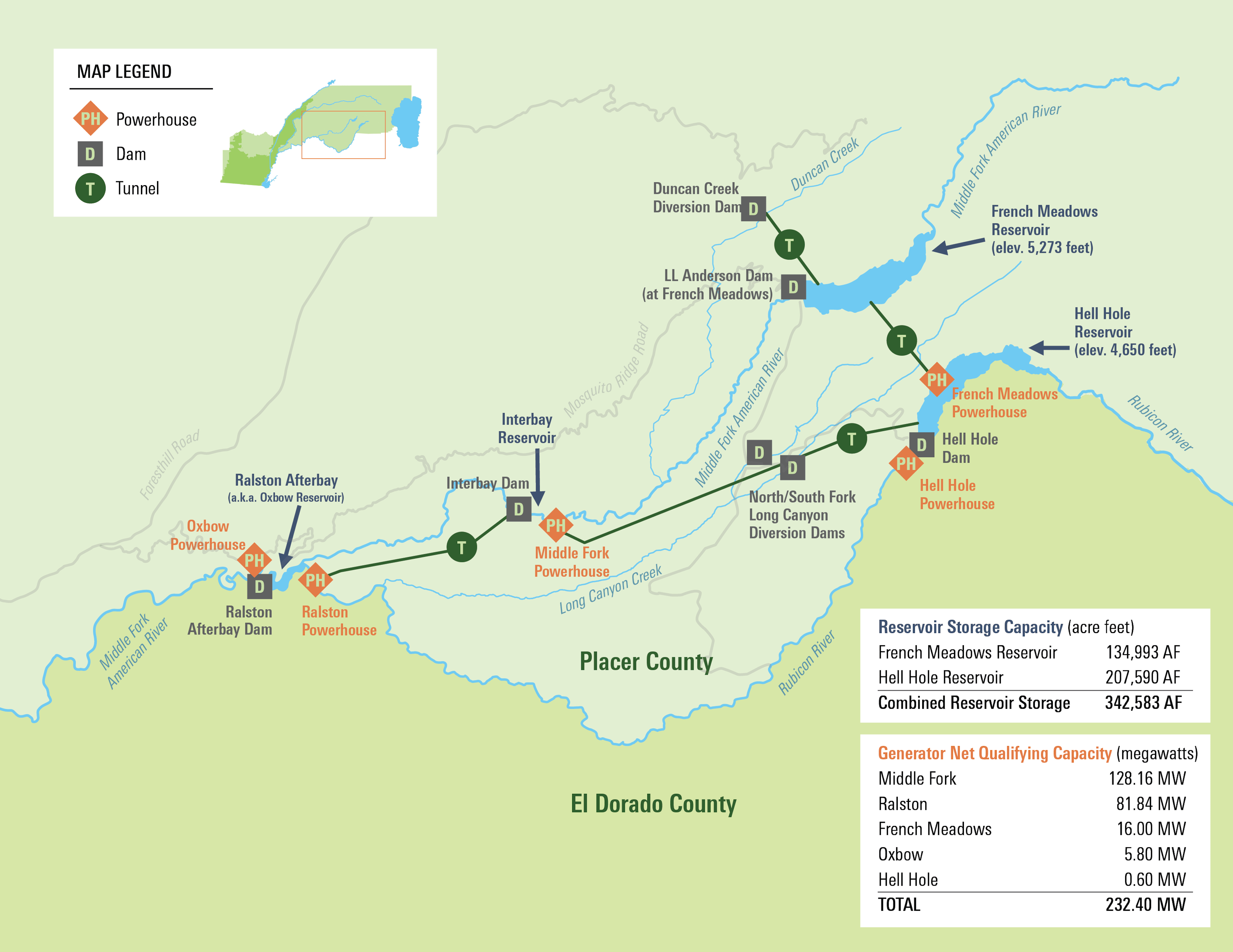 Middle Fork American River Hydroelectric and Water Supply Project map figure